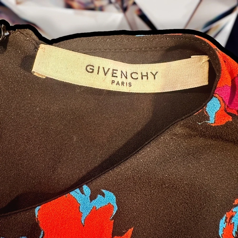 Givenchy Graphic Print Black Floral Long Sleeve Dress ASO Younger and The View - Picture 8 of 16
